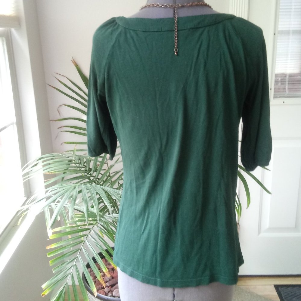 GAP Forest Green Scooped Neck Tee - Picture 4 of 7